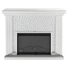 Acme Furniture Nysa Fireplace in Mirrored & Faux Crystals 90204