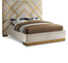 Vector Cream  Velvet Queen Bed