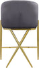 Xavier Grey Velvet Counter Stool