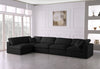 Plush Black Velvet Standard Cloud Modular Sectional