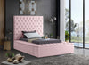 Bliss Pink Velvet Twin Bed (3 Boxes)