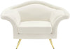 Lips Cream Velvet Chair