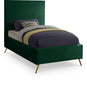 Jasmine Green Velvet Twin Bed