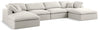 Serene Cream Linen Fabric Deluxe Cloud Modular Sectional