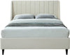 Eva Cream Velvet Queen Bed