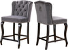 Suri Grey Velvet Stool