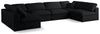 Plush Black Velvet Standard Cloud Modular Sectional