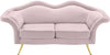 Lips Pink Velvet Loveseat