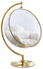 Luna White Faux Fur Acrylic Swing Accent Chair