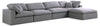 Serene Grey Linen Fabric Deluxe Cloud Modular Sectional