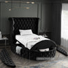 Luxus Black Velvet Twin Bed (3 Boxes)