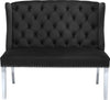 Suri Black Velvet Settee Bench