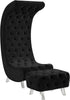 Crescent Black Velvet Accent Chair