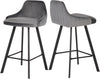 Viviene Grey Velvet Stool