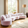 Vivacious Pink Velvet 3pc. Sectional (3 Boxes)