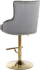 Claude Grey Velvet Adjustable Stool