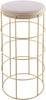 Rebar Cream Velvet Bar Stool