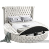 Luxus Cream Velvet Queen Bed (3 Boxes)