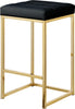 Nicola Black Faux Leather Stool