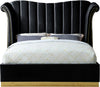 Flora Black Velvet King Bed (3 Boxes)