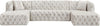 Coco White Velvet 3pc. Sectional (3 Boxes)