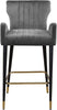 Luxe Grey Velvet Stool