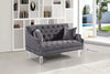 Roxy Grey Velvet Loveseat