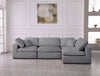 Serene Grey Linen Fabric Deluxe Cloud Modular Sectional