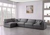 Serene Grey Linen Fabric Deluxe Cloud Modular Sectional