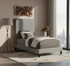 Harlie Grey Velvet Twin Bed