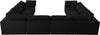Serene Black Linen Fabric Deluxe Cloud Modular Sectional