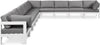 Nizuc Grey Waterproof Fabric Outdoor Patio Modular Sectional