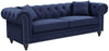 Chesterfield Navy Linen Sofa