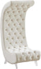 Crescent Cream Velvet Accent Chair