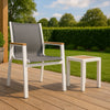 Nizuc Grey Mesh Waterproof Fabric Outdoor Patio Aluminum Mesh Dining Arm Chair