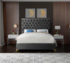 Cruz Grey Velvet King Bed