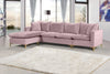 Naomi Pink Velvet 2pc. Reversible Sectional