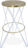 Mercury White / Gold Bar Stool