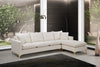 Naomi Cream Velvet 2pc. Reversible Sectional