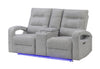 U6611 Grey 15 Power Console Reclining Loveseat with LED