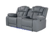 U7068 Grey 10 Power Console Reclining Loveseat with LED