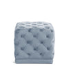 Stella Sky Blue Velvet Ottoman/Stool