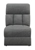 Bahrain Upholstered Armless Chair Charcoal