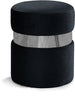 Hailey Black Velvet Ottoman/Stool