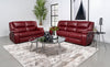 Camila Upholstered Reclining Sofa Set Red Faux Leather image