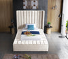 Kiki Cream Velvet Twin Bed (3 Boxes)