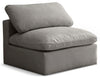 Plush Grey Velvet Standard Cloud Modular Armless Chair