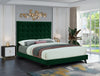 Elly Green Velvet Queen Bed