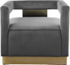 Armani Grey Velvet Accent Chair