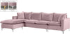 Naomi Pink Velvet 2pc. Reversible Sectional